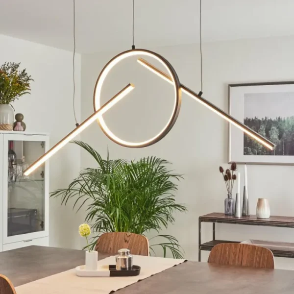 hofstein Suspension Alelua LED Gris, 1 lumière, Télécommandes* Lampes Modernes