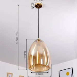 hofstein Suspension Alvares Bronze, 1 lumière* Lampes En Verre