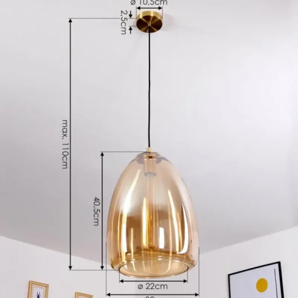 hofstein Suspension Alvares Bronze, 1 lumière* Lampes En Verre