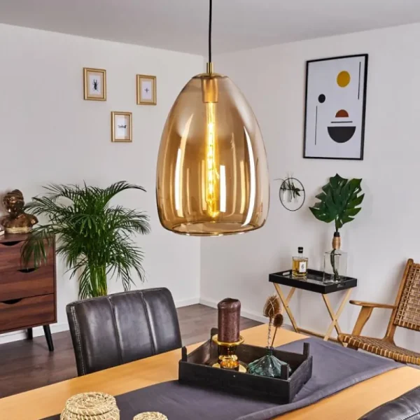 hofstein Suspension Alvares Bronze, 1 lumière* Lampes En Verre