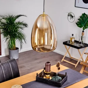 hofstein Suspension Alvares Bronze, 1 lumière* Lampes En Verre