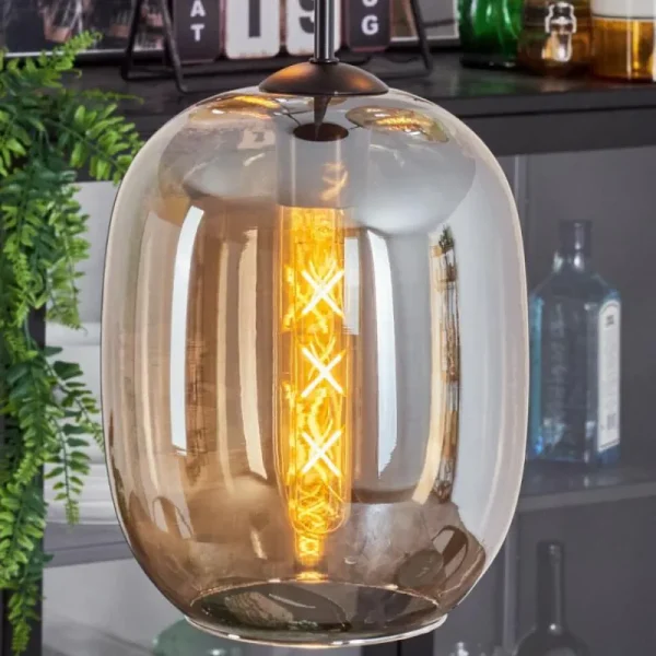 hofstein Suspension Apedo Ambre, 3 lumières* Lampes En Verre
