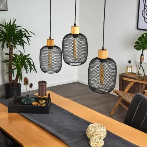 hofstein Suspension Ateponta Noir, 3 lumières* Lampes Modernes