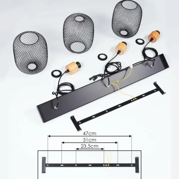 hofstein Suspension Ateponta Noir, 3 lumières* Lampes Modernes