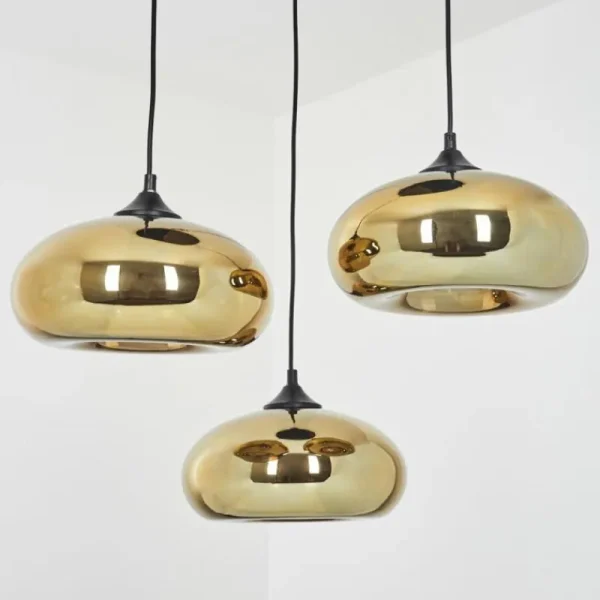 hofstein Suspension Avonlea Noir, 3 lumières* Lampes En Verre