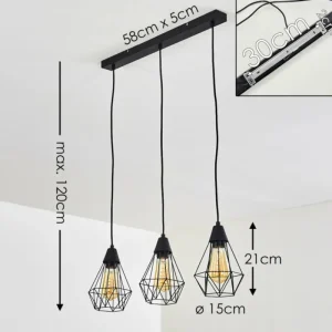 hofstein Suspension Baguio Noir, 3 lumières* Lampes Modernes