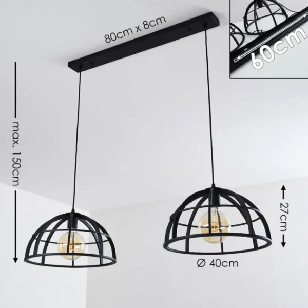 hofstein Suspension Ballarat Noir, 2 lumières* Lampes Modernes