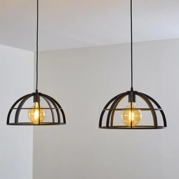 hofstein Suspension Ballarat Noir, 2 lumières* Lampes Modernes