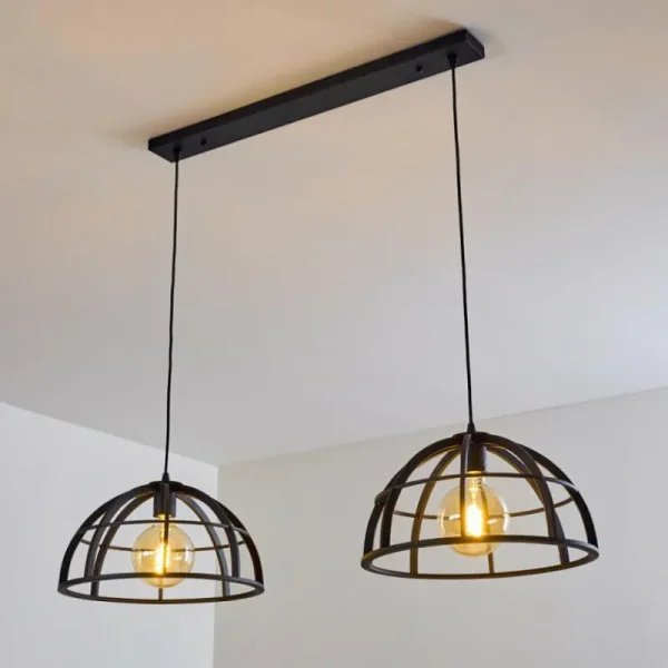 hofstein Suspension Ballarat Noir, 2 lumières* Lampes Modernes