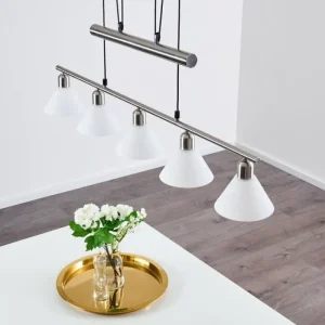 hofstein Suspension Bamenda Nickel mat, 5 lumières* Lampes En Verre