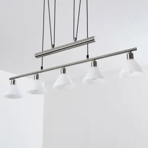 hofstein Suspension Bamenda Nickel mat, 5 lumières* Lampes En Verre