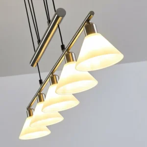hofstein Suspension Bamenda Nickel mat, 5 lumières* Lampes En Verre
