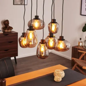hofstein Suspension Barnegat Noir, 7 lumières* Lampes Modernes