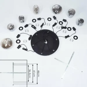 hofstein Suspension Barnegat Noir, 7 lumières* Lampes Modernes