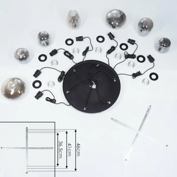 hofstein Suspension Barnegat Noir, 7 lumières* Lampes Modernes