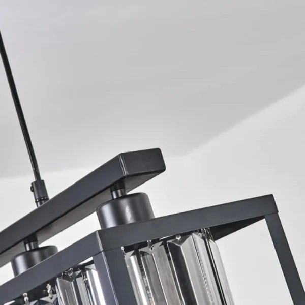 hofstein Suspension Barracon Noir, 4 lumières* Lampes En Verre