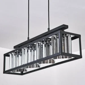 hofstein Suspension Barracon Noir, 4 lumières* Lampes En Verre