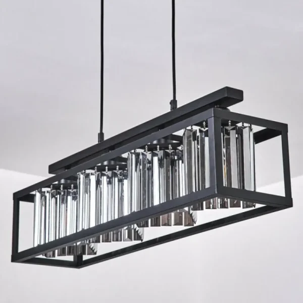 hofstein Suspension Barracon Noir, 4 lumières* Lampes En Verre