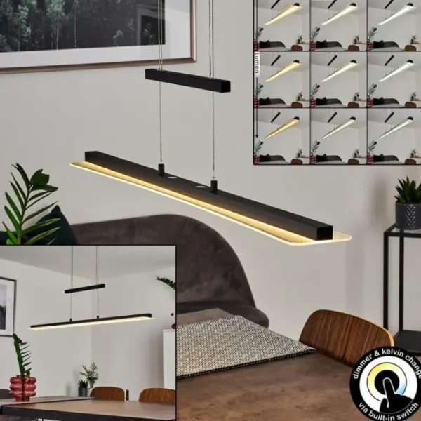 hofstein Suspension Barrud LED Noir, 1 lumière* Lampes En Verre