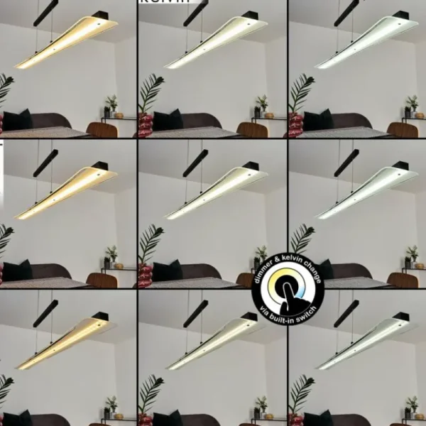 hofstein Suspension Barrud LED Noir, 1 lumière* Lampes En Verre