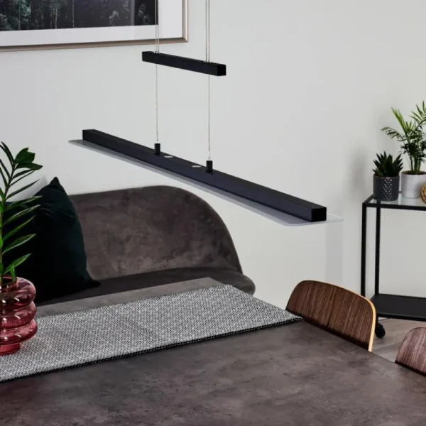 hofstein Suspension Barrud LED Noir, 1 lumière* Lampes En Verre
