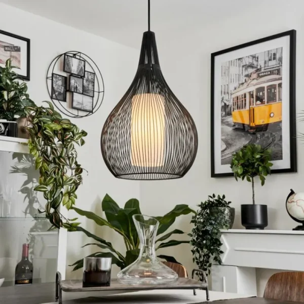 hofstein Suspension Barthoid Noir, 1 lumière* Lampes En Verre