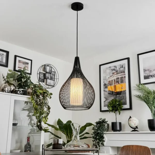 hofstein Suspension Barthoid Noir, 1 lumière* Lampes En Verre