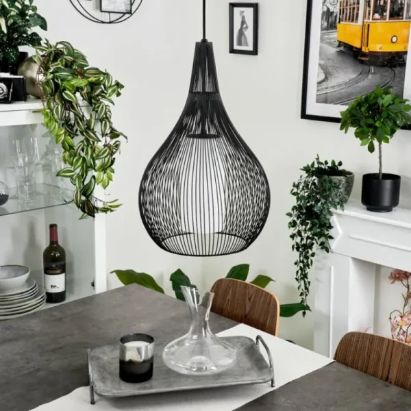 hofstein Suspension Barthoid Noir, 1 lumière* Lampes En Verre