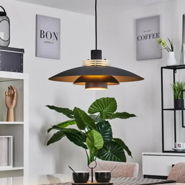 hofstein Suspension Boeven Noir, Blanc, 1 lumière* Lampes Modernes