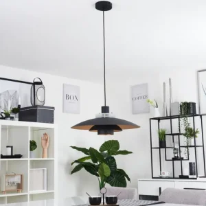 hofstein Suspension Boeven Noir, Blanc, 1 lumière* Lampes Modernes