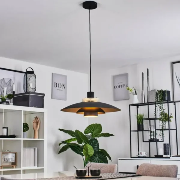 hofstein Suspension Boeven Noir, Blanc, 1 lumière* Lampes Modernes