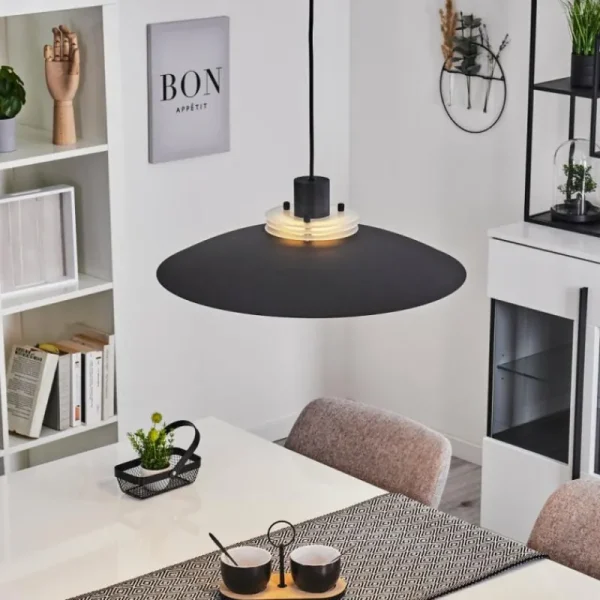 hofstein Suspension Boeven Noir, Blanc, 1 lumière* Lampes Modernes