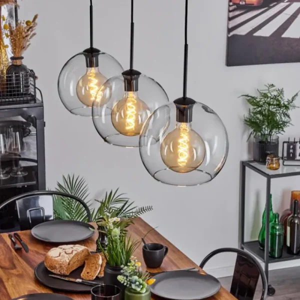 hofstein Suspension Boules 25 cm Koyoto Clair, 3 lumières* Lampes En Verre