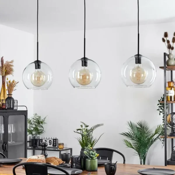 hofstein Suspension Boules 25 cm Koyoto Clair, 3 lumières* Lampes En Verre