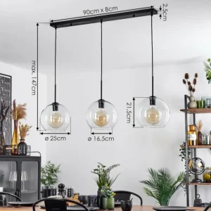 hofstein Suspension Boules 25 cm Koyoto Clair, 3 lumières* Lampes En Verre