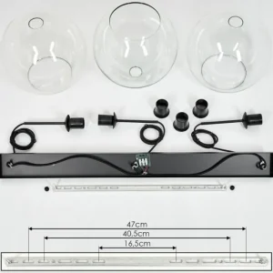 hofstein Suspension Boules 25 cm Koyoto Clair, 3 lumières* Lampes En Verre