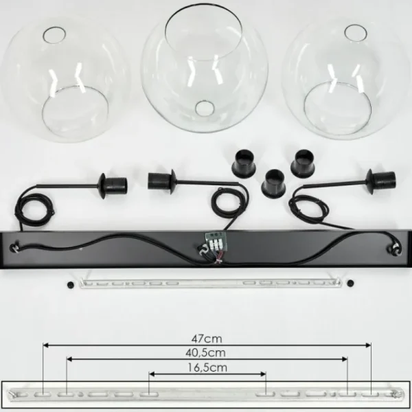 hofstein Suspension Boules 25 cm Koyoto Clair, 3 lumières* Lampes En Verre