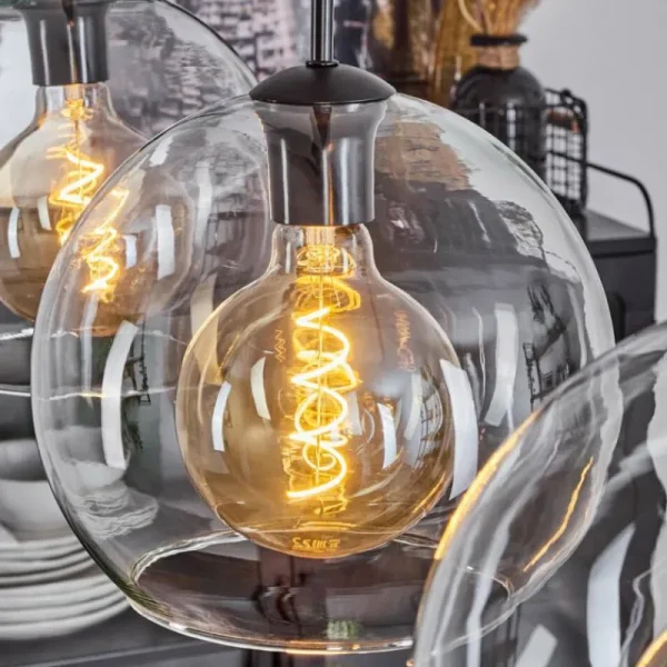 hofstein Suspension Boules 25 cm Koyoto Clair, 3 lumières* Lampes En Verre
