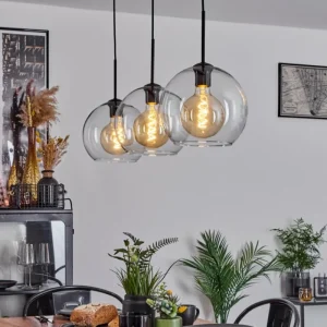 hofstein Suspension Boules 25 cm Koyoto Clair, 3 lumières* Lampes En Verre