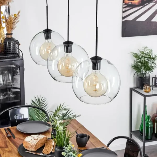 hofstein Suspension Boules 25 cm Koyoto Clair, 3 lumières* Lampes En Verre