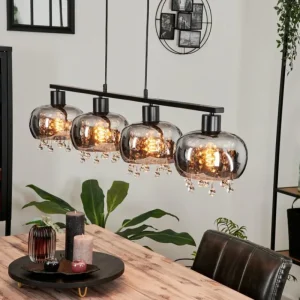 hofstein Suspension Boundry Noir, 4 lumières* Lampes Modernes