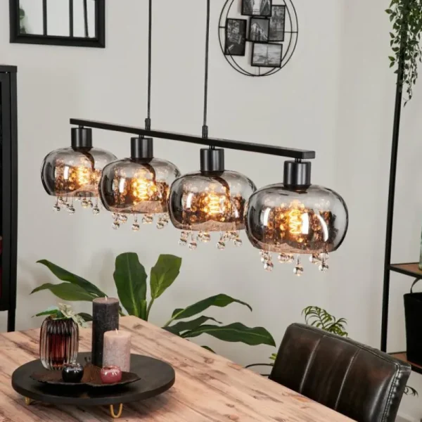 hofstein Suspension Boundry Noir, 4 lumières* Lampes Modernes