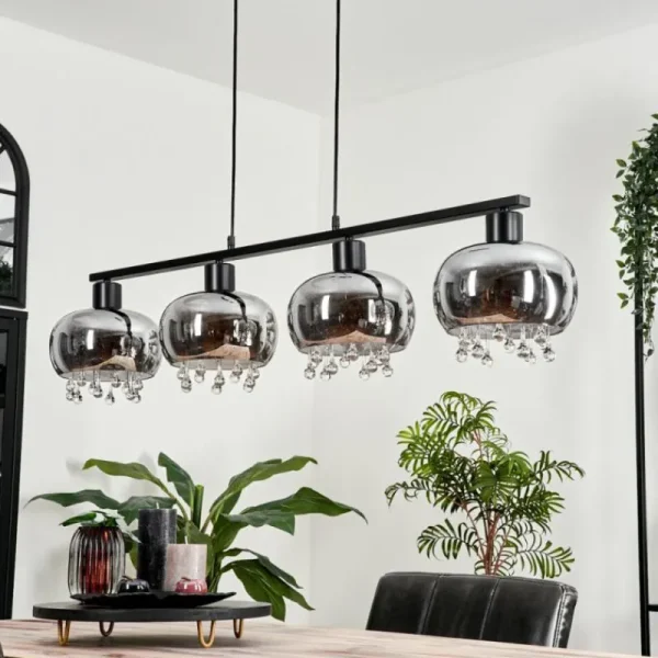 hofstein Suspension Boundry Noir, 4 lumières* Lampes Modernes
