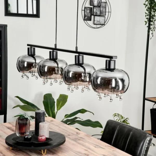 hofstein Suspension Boundry Noir, 4 lumières* Lampes Modernes