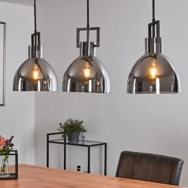 hofstein Suspension Buzova Gris, Noir, 3 lumières* Lampes Modernes