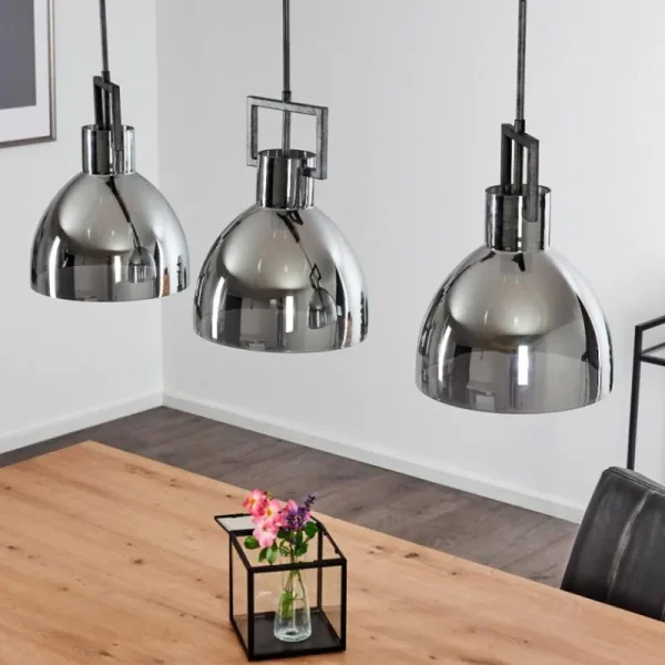 hofstein Suspension Buzova Gris, Noir, 3 lumières* Lampes Modernes