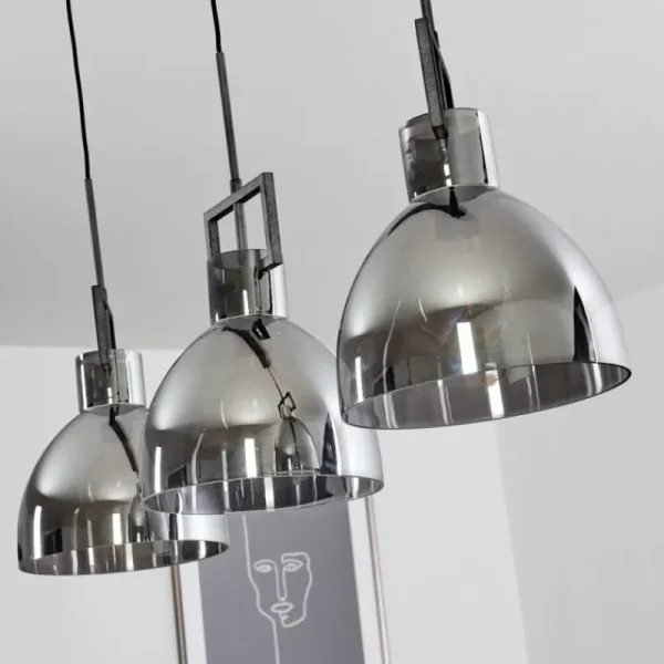 hofstein Suspension Buzova Gris, Noir, 3 lumières* Lampes Modernes
