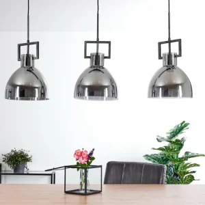 hofstein Suspension Buzova Gris, Noir, 3 lumières* Lampes Modernes