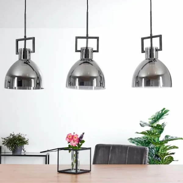 hofstein Suspension Buzova Gris, Noir, 3 lumières* Lampes Modernes