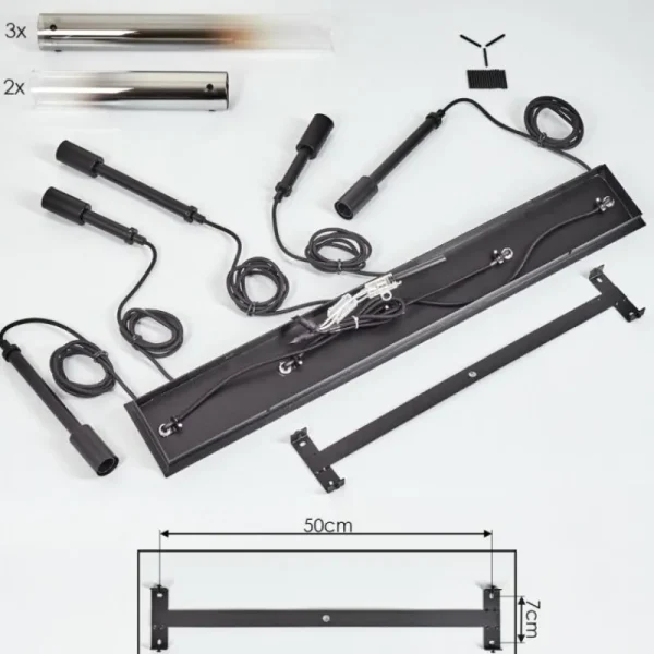 hofstein Suspension Caimitte Clair, Fumé, 5 lumières* Lampes Modernes